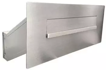 DOLS FLAT Design Durchwurfbriefkasten Edelstahl, ohne Namensschild, Tiefe 33-50cm (DX-042)