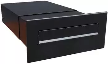 DOLS B-042 Durchwurf-Briefkasten Mauereinbau Schwarz RAL9005, Mauerstärke 39-62cm (B-042)