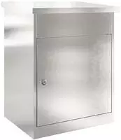 vidaXL Paketdrop-Box mit Speicher Silber 47,5 x 38 x 59 cm Edelstahl