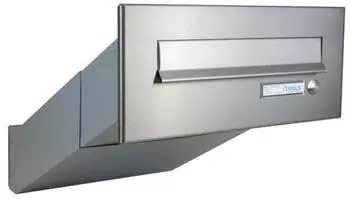 DOLS D-042 Einbaubriefkasten Mauerdurchwurf Edelstahl mit Klingel, Tiefe 33-50cm (D-042)