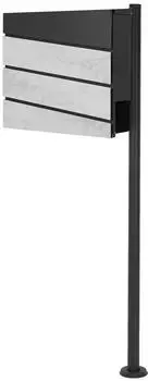ML-Design Standbriefkasten mit Zeitungsfach, Anthrazit/Marmoroptik, 37x37x11cm (490009854)