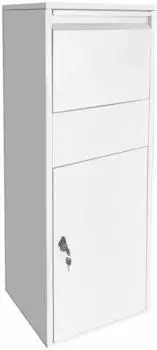 Wiltec Standbriefkasten Paketkasten weiß 460x450x1400mm (60921)