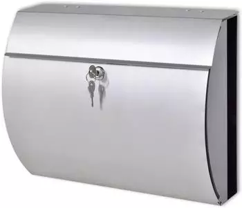 vidaXL Briefkasten Edelstahl mit Zeitungsfach und Schloss 37,5x13x31cm (50352)