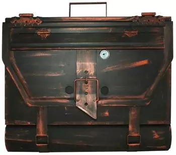 HMF Briefkasten Aktentasche Design mit Zeitungsfach, Stahl, Kupfer-Schwarz (501-20)