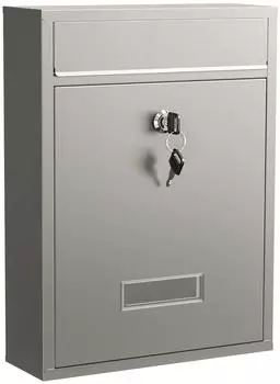 Wiltec Briefkasten V10 Edelstahl Wandmontage mit Schloss & Namensschild (60124)