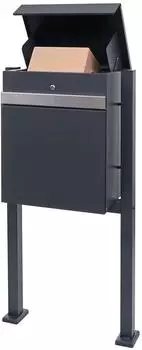 MCW Paketkasten K41 mit Standfu&szlig;, Metall verzinkt, anthrazit-Edelstahl (88483)