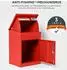 Homescapes Paketbox Medium, wandmontiert, verzinkter Stahl, rot (SPB-M-RED)