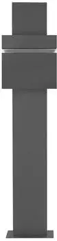 ECD Germany Standbriefkasten mit Zeitungsfach, anthrazit, Edelstahl, 170cm