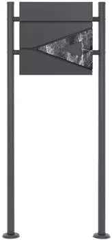 ML-Design Standbriefkasten mit Zeitungsfach Anthrazit Marmoroptik 37x36,5x11cm (490007451)