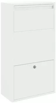 vidaXL Paketbox mit T&uuml;r Stahl Wei&szlig; 44x22x82cm (874920)
