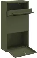 vidaXL Paketdrop-Box mit Speicher Olive Gr&uuml;n 44 x 22 x 82 cm Stahl