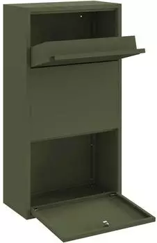 vidaXL Paketdrop-Box mit Speicher Olivgr&uuml;n 44x22x82cm Stahl (874922)