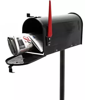 Wiltec US Mailbox mit Standfuß, Stahl, schwarz (60337)