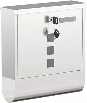Wiltec Briefkasten mit Zeitungshalter, Edelstahl, abschlie&szlig;bar, 305x95x335mm (60829)