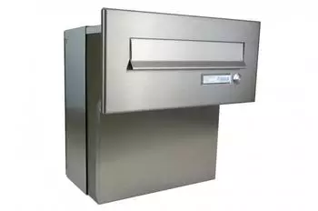 DOLS F-04 Durchwurfbriefkasten Edelstahl (V2A) mit Klingel, Mauerstärke 18-27cm (F-04)