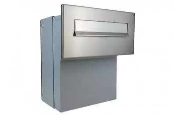 DOLS F-046 Mauerdurchwurf-Briefkasten Edelstahl, schmal, ohne Namensschild (18-27cm) (F-046)