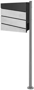ML-Design Standbriefkasten mit Zeitungsfach, Stahl, Anthrazit/Marmoroptik (490009855)
