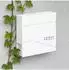 Relaxdays Briefkasten mit Zeitungsfach, weiß