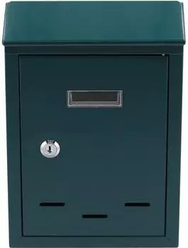 VOREL Briefkasten Metall pulverbeschichtet gr&uuml;n 285x200x60mm (78543)
