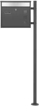 ML-Design Standbriefkasten mit Zeitungsfach, Edelstahl, anthrazit (490013973)