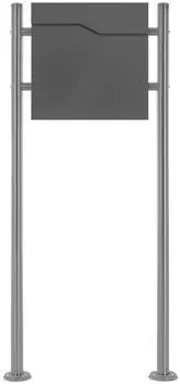 ML-Design Standbriefkasten mit Zeitungsfach, Stahl, Anthrazit, 37x37x11cm (490008690)