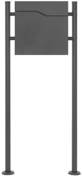 ML-Design Standbriefkasten mit Zeitungsfach, Stahl pulverbeschichtet, Anthrazit, 37x37x11cm (490008689)
