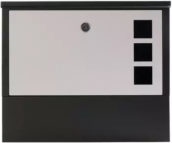Arebos Moderner Design Wandbriefkasten mit Zeitungsfach, Stahl, Anthrazit