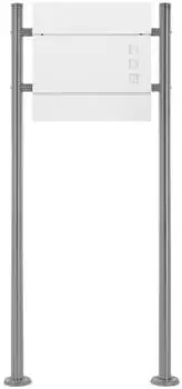 ECD Germany Standbriefkasten mit Zeitungsfach, 37x36,5x10,5cm, wei&szlig; (490005419)