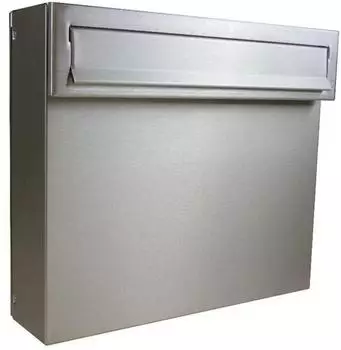 DOLS A-050 Durchwurfbriefkasten für Zaun und Tor, V2A-Edelstahl, Tiefe 100mm (A-050)