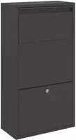 vidaXL Paketdrop-Box mit Speicher Schwarz 44 x 22 x 82 cm Stahl