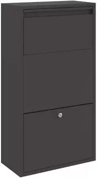 vidaXL Paketdrop-Box mit Briefkasten, Stahl, schwarz, 44x22x82cm