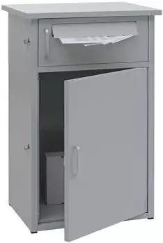 MCW MCW-O51 Paketkasten 2 F&auml;cher, Stahl, hellgrau (99603)