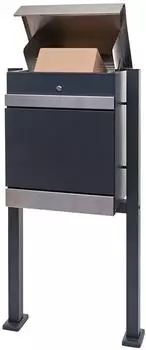 MCW K41 Paketkasten mit Standfu&szlig;, Edelstahl verzinkt, anthrazit (88484)
