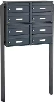 Burg W&auml;chter Dual-Front Briefkastenanlage 8 Parteien, freistehend, anthrazit (82124)