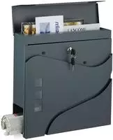 Relaxdays - Briefkasten Mit Zeitungsfach, Wand-postkasten Mit Sichtfenster, Hbt