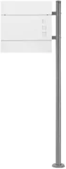 ECD Germany Standbriefkasten mit Zeitungsfach, Stahl pulverbeschichtet, weiß, 37x10,5x36,5cm (490009914)