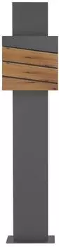 ML-Design Standbriefkasten mit Zeitungsfach, anthrazit/Holzoptik, 37x37x11cm (490007456)