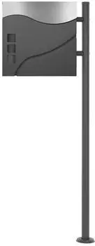 ECD Germany Standbriefkasten mit Zeitungsfach, Edelstahl, anthrazit, 120cm (490009922)
