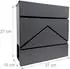 Relaxdays Wandbriefkasten mit Zeitungsfach, Metall, anthrazit (10051664_139)