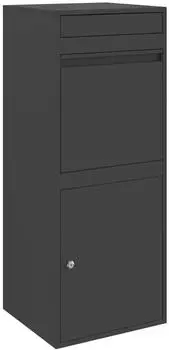 vidaXL Paketdrop-Box mit Speicher, schwarz, Stahl, 41x38x103cm (874933)