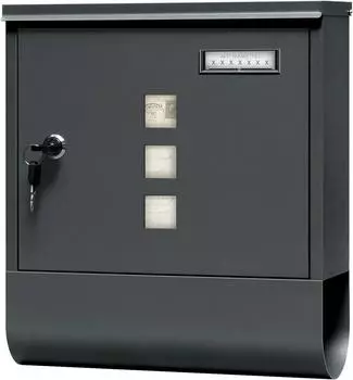 Woltu Wandbriefkasten mit Zeitungsfach, Namensschild, abschlie&szlig;bar, 30,5x33,5x9cm