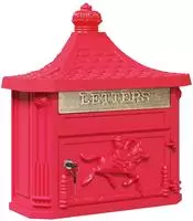 vidaXL Wandmontierter Briefkasten Rot 40,5 x 16 x 45 cm Gussaluminium