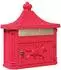 vidaXL Wandbriefkasten Gussaluminium rot, 40,5 x 16 x 45cm