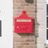 vidaXL Wandbriefkasten Gussaluminium rot, 40,5 x 16 x 45cm