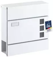 BASI | Briefkasten mit Softclose Klappe, Sichtfenster & Namensschild | DIN A4...