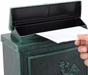 vidaXL Wandbriefkasten gr&uuml;n, Gussaluminium, 29x13x41cm (42023496)