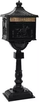 vidaXL Standbriefkasten Vintage Aluminium, schwarz (42023493)