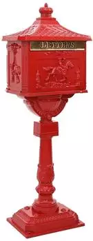 vidaXL Stehender Briefkasten Vintage Gussaluminium rot (42023494)