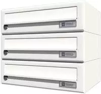 JU Hausbrieffachanlage 3-teilig, 375 x 330 x 280 mm, Stahl wei&szlig; RAL 9016