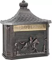 vidaXL Wandmontierter Briefkasten mit T&uuml;r Bronze 40,5 x 16 x 45 cm